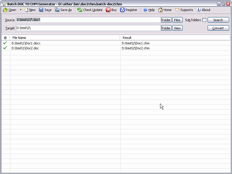 Batch DOC to Help Generator screen shot