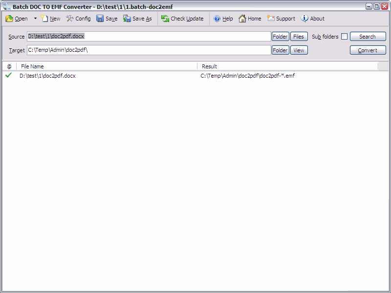 Click to view Batch Word to EMF Converter 2011.3.1224 screenshot
