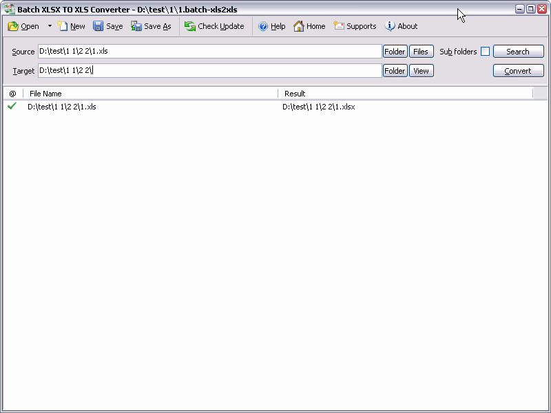 Screenshot for Batch XLSX to XLS Converter 2012.4.109